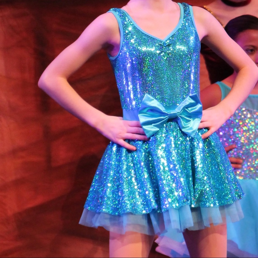 Weissman turquoise girls sequin dance costume